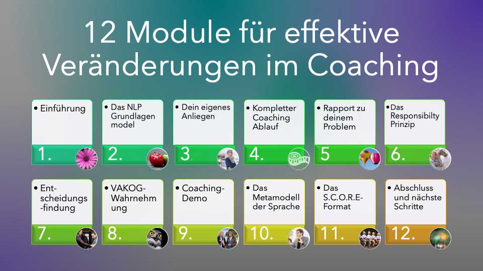 Weiterbildung Coach - Online Coaching Masterclass die Modulübersicht